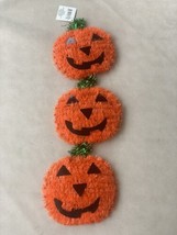 Hanging 22in Tinsel Pumpkins Halloween Decoration - £34.81 GBP