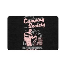 Personalized Non-Slip Feeding Mat 12x18, Camping Society Design, Perfect for Dog - £26.34 GBP