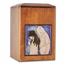Large/Adult 289 Cubic Inch Raku Wood Angel Funeral Cremation Urn for Ashes - £185.67 GBP