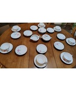 28 Pcs Noritake Fine China &quot;Rosemarie&quot;  Sugar,Creamer,Bowls,Tea Cups &amp; S... - $1,839.74 MXN