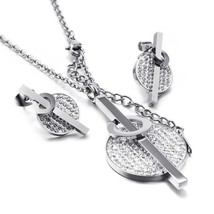 Kalen Acero Inoxidable Joyeria Mujer Zircon Earrings Necklace Sets For W... - £24.44 GBP