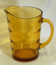 Water Lemonade Amber Glass Pitcher Unknown Maker Vintage MCM - £28.69 GBP