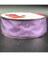 Wired Edge Ribbon 2&quot; x 75&#39; (25 yds) Metallic Glitter Lavender Purple - £5.96 GBP