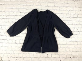 Croft &amp; Barrow Black Long Sleeve Open Front Cardigan Sweater Petite Large - £13.45 GBP