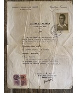 Antiguo documento de viaje certificado Francia 1952 - €22,26 EUR