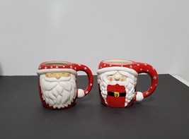 NEW Williams Sonoma Figural Santa Claus and Mrs. Claus Mug Set 16 OZ Sto... - £45.14 GBP