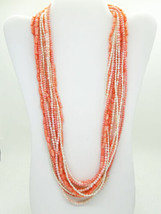 Genuine Angel Skin &amp; Rosa Pink Coral, Seed Pearl 11-Strand Necklace - £959.22 GBP
