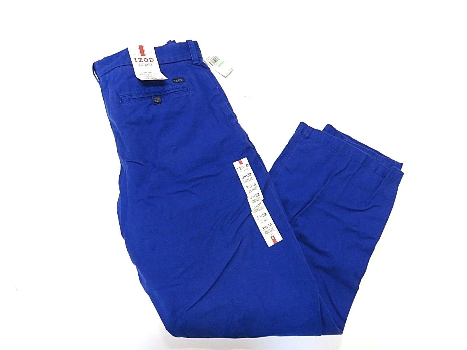 NEW OLD STOCK w/ TAGS IZOD Saltwater Blue Men's Straight Fit Pants Size W34 L30 - $39.55