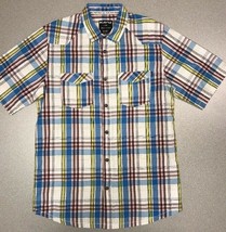 Kavu Button Down Shirt Plaid Short Sleeve Dundee Westcoast Cotton Mens S... - £19.78 GBP