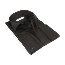 Mens CEREMONIA Tuxedo Formal Shirt 100% Cotton Turkey Slim Fit #stn 15 aty black image 2
