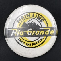 Vintage DRGW Rio Grande Main Line Railroad Logo Round Pin 2.25&quot; Diameter - £11.21 GBP