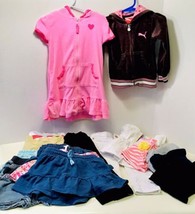 Girls Size 2T Mixed Brand 17 Piece Clothing Lot Sleeper Jacket Jeans Tops Shorts - £23.94 GBP