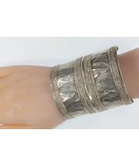 Antique Wide Afghan Engraved Silver Cuff Bracelets 116.9g - $907.77 CAD