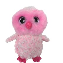 Ty Beanie Boos Twiggy Pink Owl Plush Glitter Eyes Stuffed Animal 2017 6.5&quot; - $14.55
