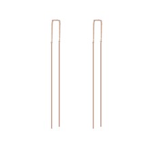 Double Fair Simple Strip Bar Long Chain Drop/Dangle Earrings white/Rose Gold Col - £7.55 GBP