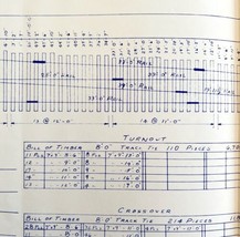 1959 Railroad Bangor Aroostook Number 16 Turnout Tracks 45&quot; Blueprint A10 DWDD15 - £265.82 GBP