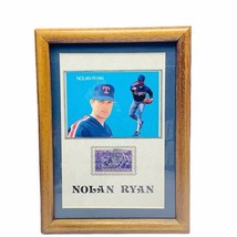 Nolan Ryan postage stamp framed card Canton Texas Rangers 8X6 HOF memora... - $29.65