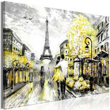 Tiptophomedecor Stretched Canvas Wall Art  - Colourful Rendez-Vous Wide Yellow - - £79.92 GBP+