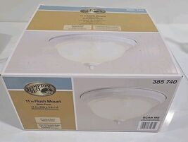 Hampton Bay 11in Ceiling Light Fixture Ribbed Glass Dome Frosted/White 3... - $22.23 CAD