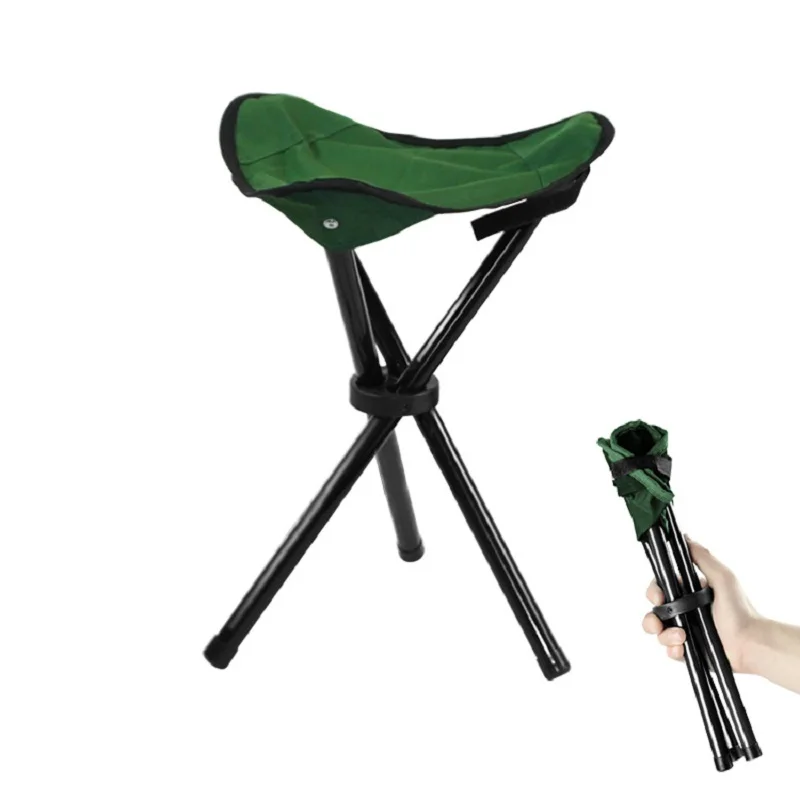 Folding Stool Outdoor Camping Chair Portable Ultra-Light Triangle Maza Metal - £9.79 GBP+