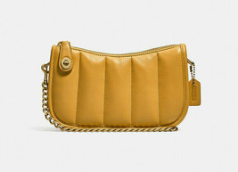 Coach swinger 20 Leather Clutch w/ quilting Chain Bag ~NWT~ Buttercup C3490 - £175.28 GBP