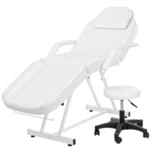 Height Adjustable Massage Table Tattoo Chair Facial Bed W Stool Barber Salon Spa - £223.60 GBP