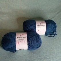 Bellissima Gianna Lot Of 2 Skeins Silky Fashion Yarn Blue Wool Blend - £11.73 GBP