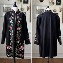 Victor Costa Occasion Floral Embroidered Coat Tunic Jacket Vintage Size 1X - $870.48 MXN