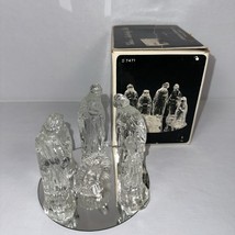 Glass Nativity Set 4” - With Glass Stand And Box - 7 Pieces Including Ba... - $11.30