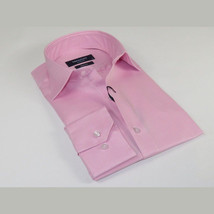 Mens 100% Cotton Oxford Shirt Manschett by Quesste Turkey Slim Fit 4029-02 Pink image 6