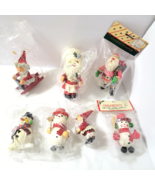 Paper Mache Lot 7 Vintage Santas &amp; Snowmen Christmas Ornaments Santa Sno... - $710.74 MXN