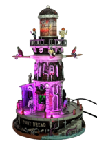 Lemax Spooky Town Point Dread Lighthouse LED Lights Animation Halloween Village - £98.39 GBP