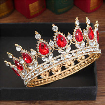 Crystal Vintage Royal Queen King Tiaras and Crowns Men/Women Pageant Prom Diadem - £22.09 GBP