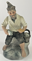 Vintage Figurine - Old Fisherman With Fish And Basket of Fish 6.25&quot; Tall - $12.04 CAD