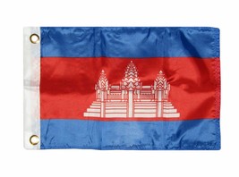 12X18 12&quot;X18&quot; Country Of Cambodia Boat Motorcycle Flag Grommets 100D - £12.64 GBP