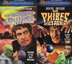 Abominable Dr. Phibes &amp; Rises Again (Vhs) Double Feature, 2-tapes, Vincent Price - £22.04 GBP