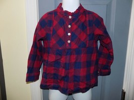 Vineyard Vines Red/Blue Plaid Long Sleeve Shirt Size 3T Girl&#39;s EUC - £16.33 GBP