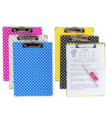 2 Bright Polka Dot Clipboards Standard Size Low Profile Clip Hard Letter... - £17.25 GBP