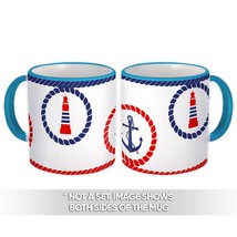 Nautical Rope : Gift Mug Maritime Pattern Kids Nursery Decor Fashion Fabric Sail - £12.56 GBP