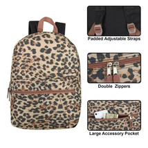 Trailmaker, Girls&#39; All Over Printed 17&quot; Backpack Padded Straps Luxurious Leopard - £15.97 GBP