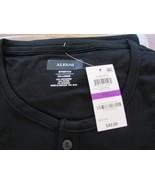 Alfani Men&#39;s 3 Button Neck Pullover  Stretch Top XXL Deep Black Stretch - $37.84 CAD