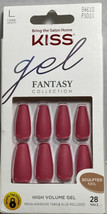 KISS Gel Fantasy Matte Pink Long Nails FS01X Glue Or Press On New - $13.85