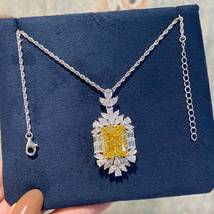 18 Carat Yellow Canary Diamond Necklace Women&#39;s Diamond Necklace 925 Silver NEW - £152.36 GBP