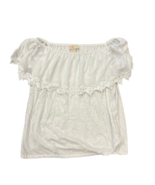 Michael Kors Womens White Off the Shoulder Pure Cotton Ruffle Lace Blous... - £12.62 GBP