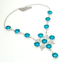 Apatite Quartz Round Shape Handmade Fashion Ethnic Necklace Jewelry 18&quot; ... - £5.58 GBP