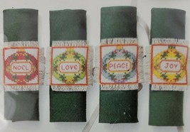 Napkin Ring Embroidery Kit Sunset Designs XMAS Joy Love Peace Noel MAKES 4 NEW - £7.43 GBP