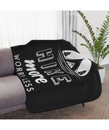 Cozy Camp Vibes Sherpa Blanket | &quot;Hike More Worry Less&quot; Print Design | S... - $61.80+