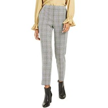 $79 Bar III. Plaid Straight-Leg Pants Black/Saffron Yellow Multi Size 4 - £15.42 GBP