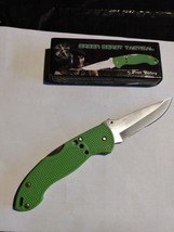FROST CUTLERY GREEN BERET TACTICAL FOLDING STEEL KNIFE 16-106G GREEN HANDLE - £7.15 GBP