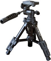 Tabletop Tripod With 3-Way Pan/Tilt Head, Quick Release Plate And, Black - £33.63 GBP